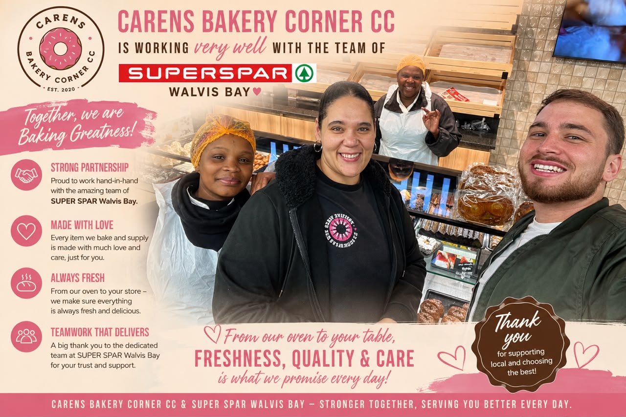 Carens Bakery Corner CC baker 1 preparing fresh bakes in the Walvis Bay kitchen