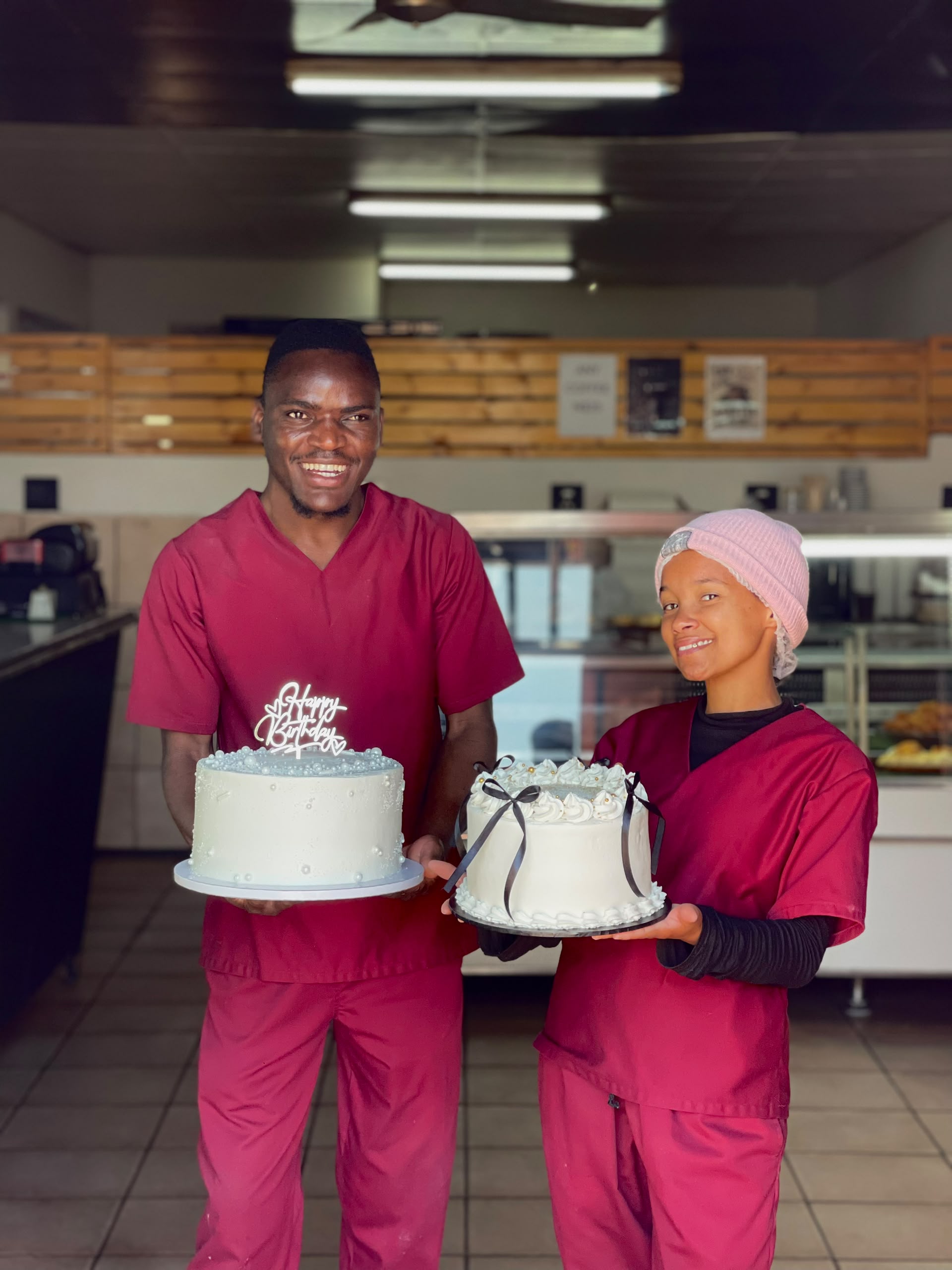 Carens Bakery Corner CC baker 3 preparing fresh bakes in the Walvis Bay kitchen