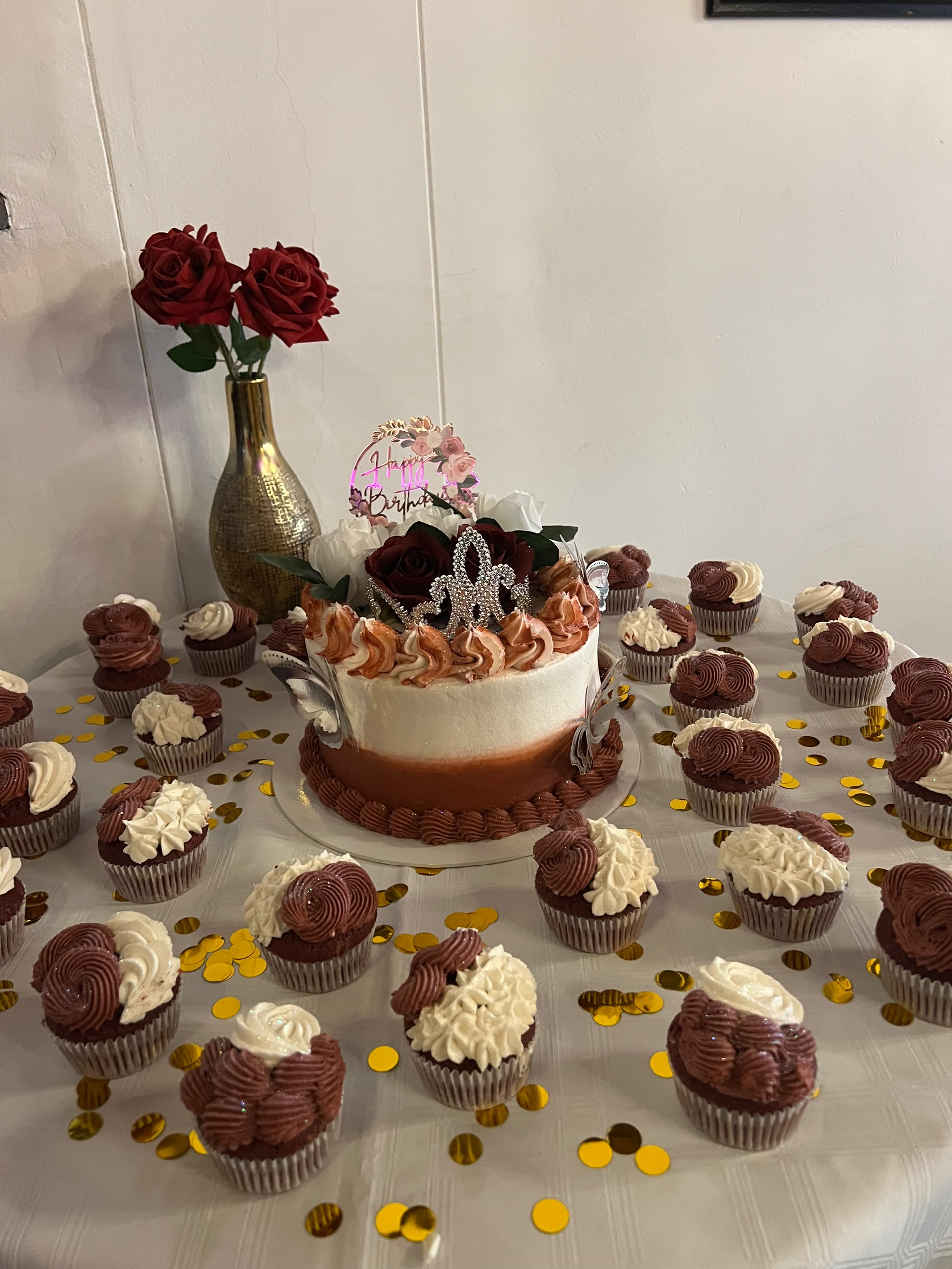 Rose Gold Celebration Cake — custom cake by Carens Bakery Corner CC
