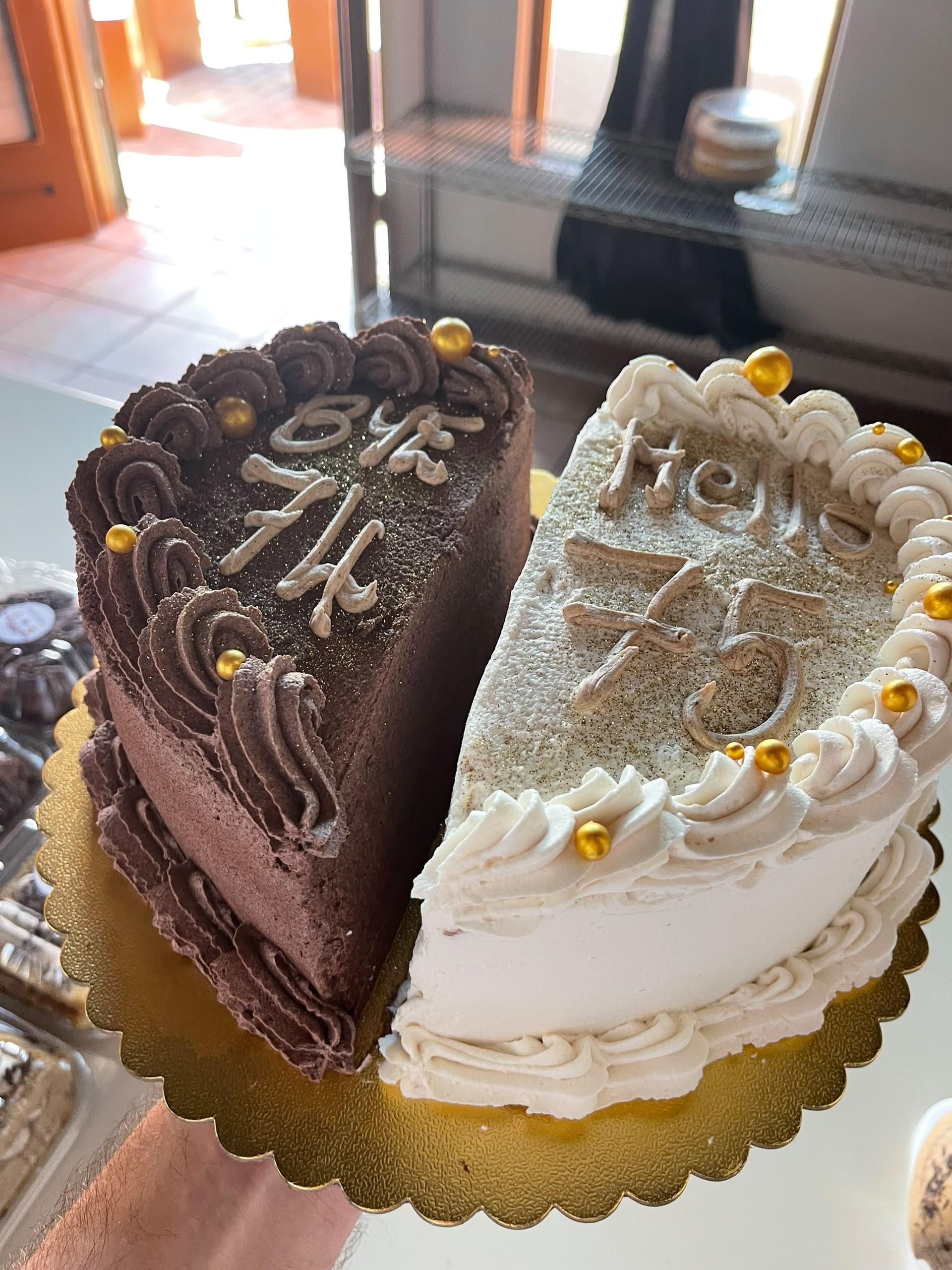 Heart Duo Milestone Cake — custom cake by Carens Bakery Corner CC